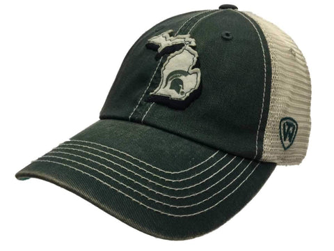 Shop Michigan State Spartans TOW Green Beige United Mesh Adjustable Snapback Hat Cap - Sporting Up