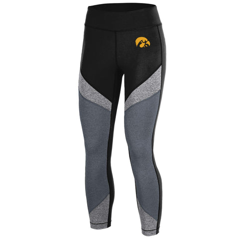 Iowa hawkeyes sous armure femmes compression noir crop leggings - sporting up