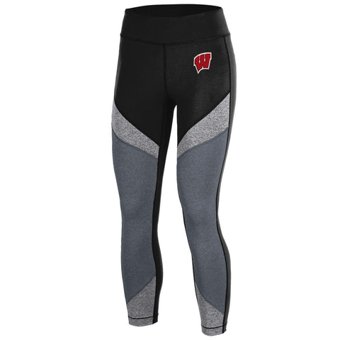 Shop Wisconsin Badgers Under Armour Women Compression Black Crop Leggings - Sporting Up