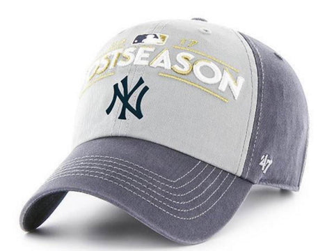 Shop New York Yankees 47 Brand 2017 Postseason Locker Room MLB Playoffs Adj Hat Cap - Sporting Up