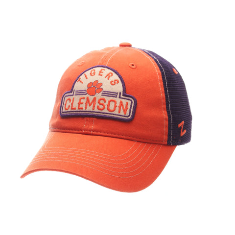 Kaufen Sie Clemson Tigers Zephyr Orange & Purple Route Style Mesh Back Slouch Adj. Hutmütze – sportlich