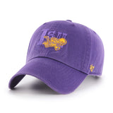 LSU Tigers 47 Brand Purple Vintage Retro Clean Up Adj. Slouch Hat Cap - Sporting Up