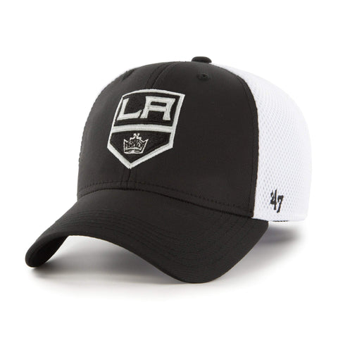Los Angeles Kings 47 Brand Black Back Pedal Contender Mesh Stretch Fit Hat Cap - Sporting Up