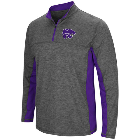 Kansas State Wildcats Colosseum grey & purple milton 1/4 zip ls windshirt - sportig