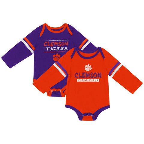 Clemson Tigers Colosseum INFANT Boy's LS One Piece Outfit 2-pack - Sporting Up