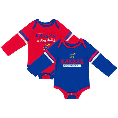 Kansas Jayhawks Colosseum INFANT Boy's LS One Piece Outfit 2-pack - Sporting Up