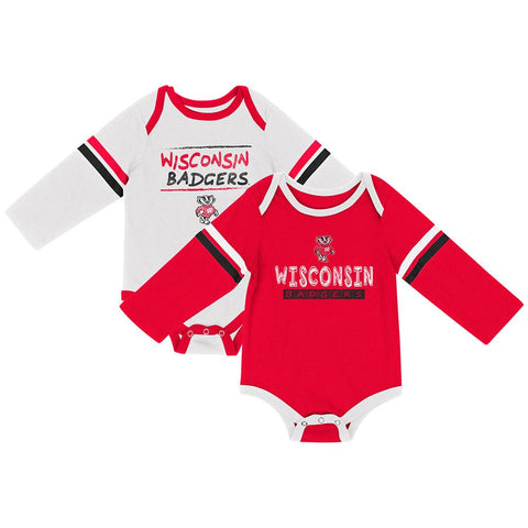 Shop Wisconsin Badgers Colosseum INFANT Boy's LS One Piece Outfit 2 Pack - Sporting Up