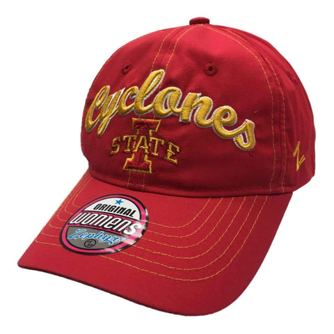 Shop Iowa State Cyclones Zephyr WOMEN'S Red Performance Adj. Strap Slouch Hat Cap - Sporting Up