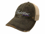 Cadillac General Motors Retro Brand Mudwashed Vintage Mesh Adj. Snapback Hat Cap - Sporting Up