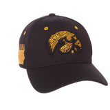 Iowa Hawkeyes Zephyr Black "Rambler" Structured Stretch Fit Hat Cap (M/L) - Sporting Up