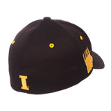 Iowa Hawkeyes Zephyr Black "Rambler" Structured Stretch Fit Hat Cap (M/L) - Sporting Up