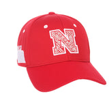 Nebraska Cornhuskers Zephyr Red "Rambler" Structured Stretch Fit Hat Cap (M/L) - Sporting Up