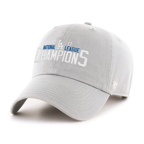 Shop Los Angeles LA Dodgers 47 Brand 2017 NLCS Champions Gray Clean Up Adj. Hat Cap - Sporting Up