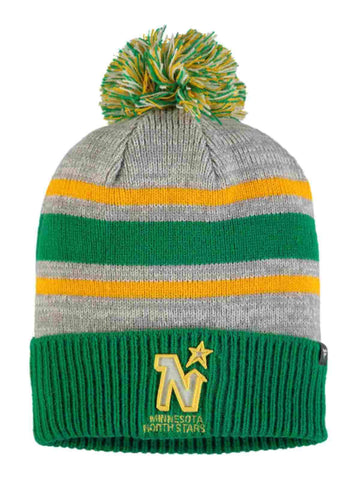 Shop Minnesota North Stars Fanatics Tri-Tone Vintage Cuffed Poofball Beanie Hat Cap - Sporting Up