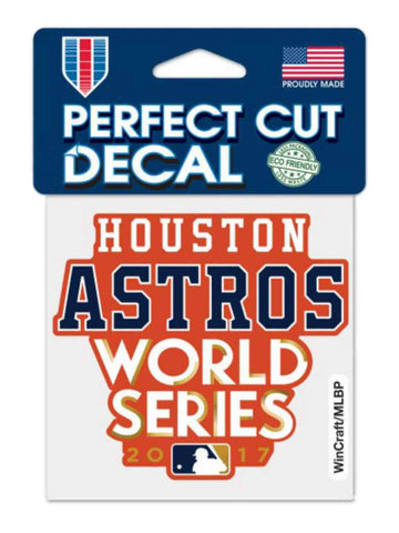 Calcomanía de corte perfecto naranja WinCraft de la Serie Mundial de los Houston Astros 2017 (4 x 4 pulgadas) - Sporting Up