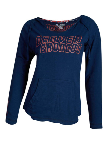Shoppen Sie das Denver Broncos Concepts Sport Damen-T-Shirt „Slide Ls“ in Marineblau mit Kapuze – sportlich up