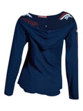 Denver broncos concepts sport dam marinblå slide ls t-shirt med huva - sportig upp