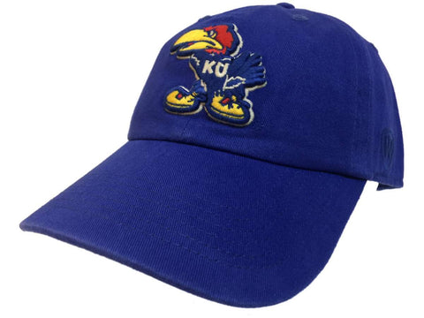 Kansas jayhawks remolque azul real vintage equipo ajustable strapback gorra de sombrero holgado - luciendo