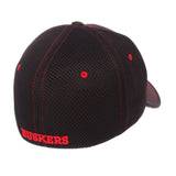 Nebraska Cornhuskers Zephyr Black "Undertaker" Mesh Stretch Fit Hat Cap (M/L) - Sporting Up