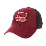 Arkansas Razorbacks Zephyr "Freeway" Red w/ Black Mesh Adj. Slouch Hat Cap - Sporting Up