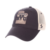 BYU Cougars Zephyr "Freeway" Navy w/ Cream Mesh Adj. Slouch Hat Cap - Sporting Up
