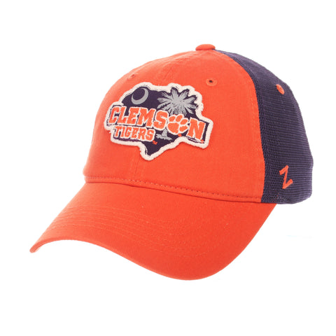 Shop Clemson Tigers Zephyr "Freeway" Orange w/ Purple Mesh Adj. Slouch Hat Cap - Sporting Up