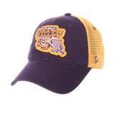 LSU Tigers Death Valley Zephyr Purple "Freeway" Mesh Adj. Slouch Hat Cap - Sporting Up