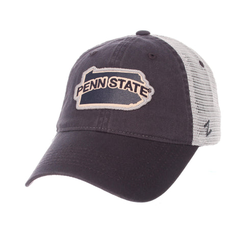 Shop Penn State Nittany Lions Zephyr "Freeway" Navy w/ Gray Mesh Adj. Slouch Hat Cap - Sporting Up