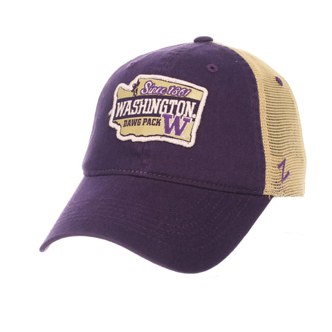 Washington Huskies Dawg Pack Zephyr Purple „Freeway“ Mesh Adj. Schlapphut-Mütze – sportlich