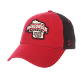 Wisconsin Badgers Zephyr "Freeway" Red w/ Black Mesh Adj. Slouch Hat Cap - Sporting Up