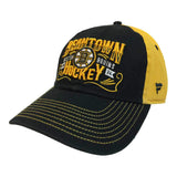 Boston Bruins Fanatics Black & Yellow "Beantown Hockey" Adj. Slouch Hat Cap - Sporting Up