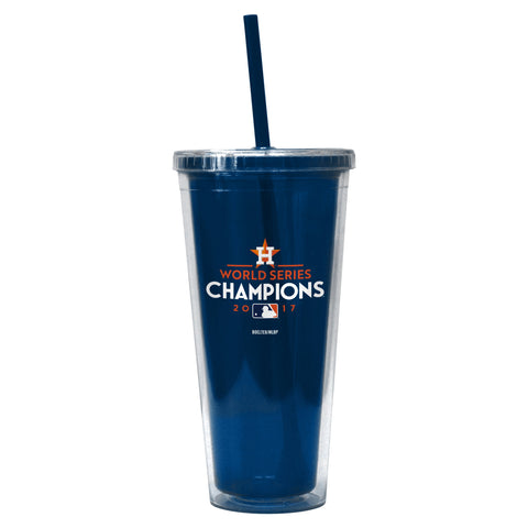 Houston Astros 2017 World Series Champions Blue Tumbler Cup with Straw (22oz) - Sporting Up