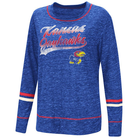 T-shirt à manches longues bleu Giant Dreams Colosseum des Kansas Jayhawks pour femmes - Sporting Up
