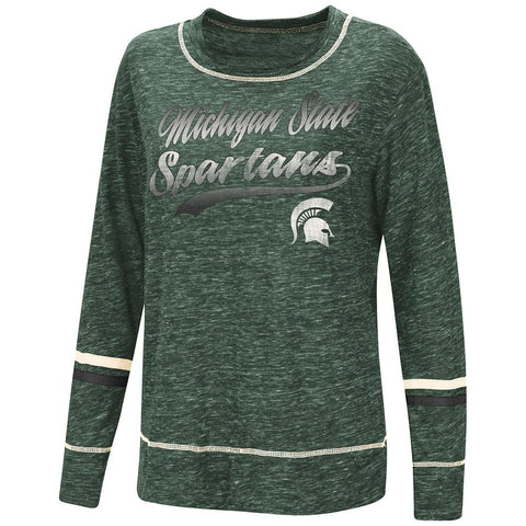 Michigan state spartans colisseum mujer verde gigante sueños suave ls camiseta - sporting up
