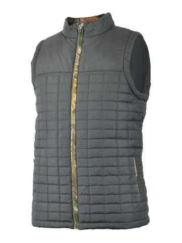 Shop Realtree Active Camouflage Charcoal Gray "Polar" Quilted Full Zip Vest - Sporting Up