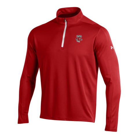 Achetez les Badgers du Wisconsin sous armure rouge golf lâche 1/4 zip ls pull - sporting up