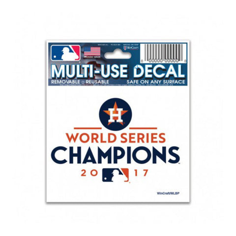 Calcomanía multiusos WinCraft de campeones de la Serie Mundial 2017 de los Houston Astros (3"x4") - Sporting Up