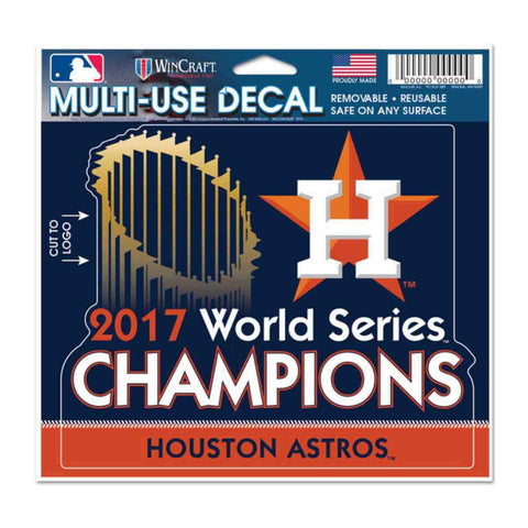 Compre calcomanía multiusos con el logotipo WinCraft cortado de los campeones de la Serie Mundial 2017 de los Houston Astros - Sporting Up