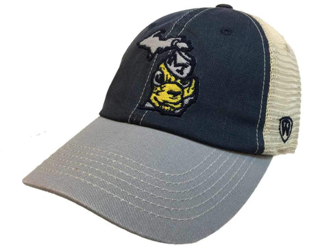 Michigan Wolverines remolque unido malla vintage logo adj snapback relax fit gorra de sombrero - sporting up