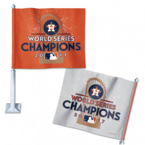 Achetez le drapeau de voiture à 2 faces orange et blanc des champions de la série mondiale 2017 des Astros de Houston - Sporting Up