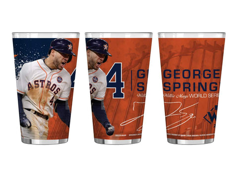 Shop Houston Astros 2017 World Series Champions MVP George Springer #4 Pint Glass - Sporting Up