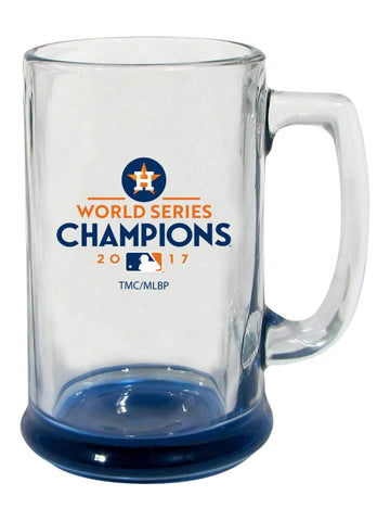 Shop Houston Astros 2017 World Series Champions Blue Highlight Clear Beer Mug (15oz) - Sporting Up