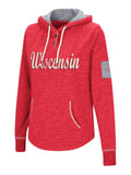 Wisconsin Badgers WOMEN'S Red Ultra Soft Double Fleece Hoodie Sweatshirt - Sporting Up