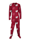 Wisconsin Badgers Unisex Grandstand One Piece Full Body Union Suit Pajamas - Sporting Up