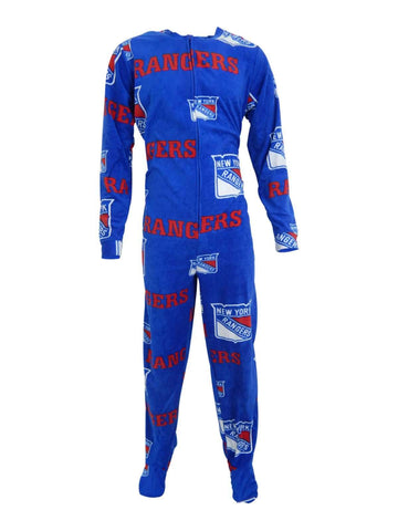 Shop New York Rangers Men's Ramble One Piece Full Body Union Suit Pajamas - Sporting Up