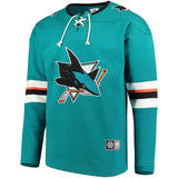 San jose Sharks fanáticos verde azulado con cordones sudadera de jersey de hockey de vellón - sporting up