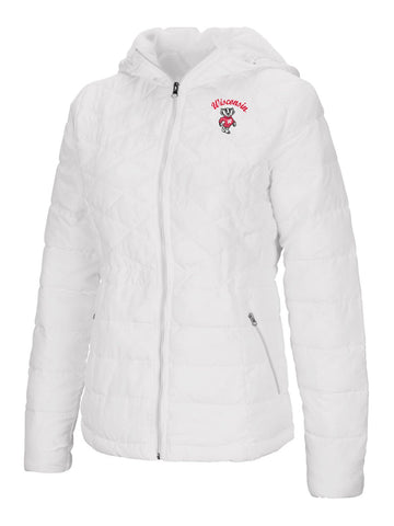 Shop Wisconsin Badgers Colosseum WOMEN'S "As You Wish" Hooded Puffer Jacket - Sporting Up