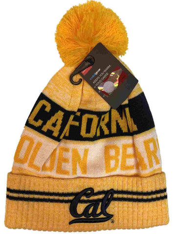 Cal Bears Under Armour Steeltown Yellow Sideline Pom Pom Beanie Hat Cap - Sporting Up