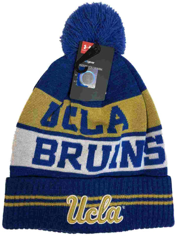 Shop UCLA Bruins Under Armour Powder Keg Blue Sideline Pom Pom Beanie Hat Cap - Sporting Up