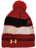Maryland Terrapins Under Armour Red Sideline Pom Pom Beanie Hat Cap - Sporting Up